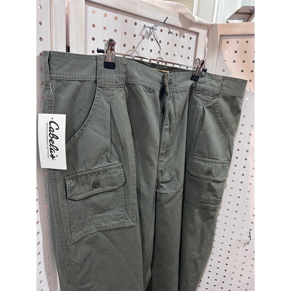 Cabelas‎ Mens 7 Pocket Hiker Pants Khaki Canvas Waist 42 Inseam Free Hemming NEW